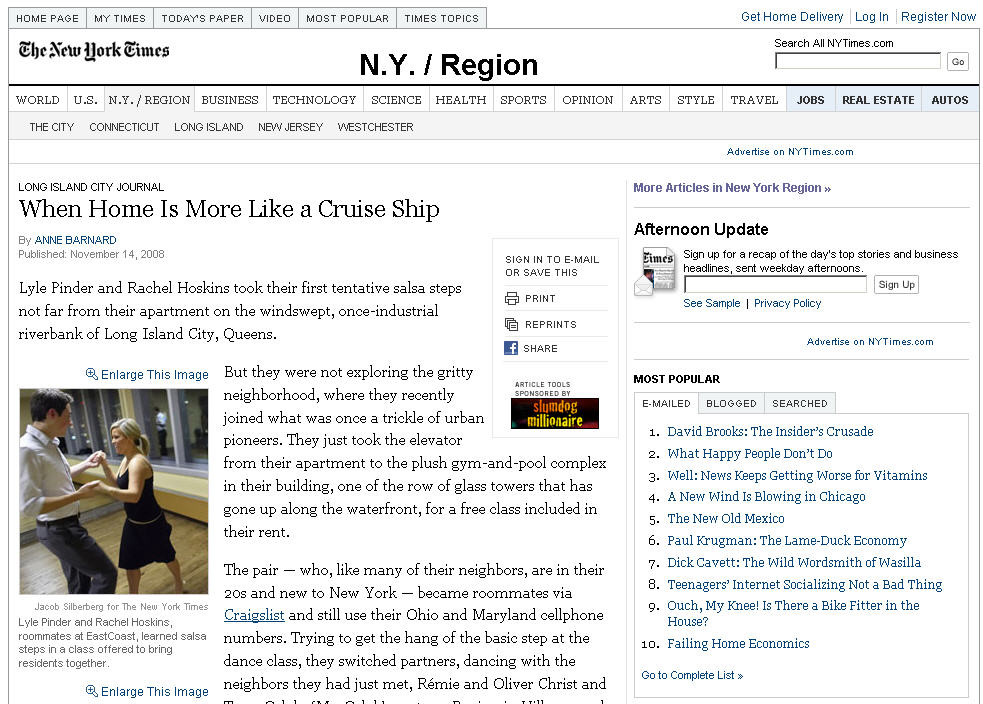 New York Times - 11/14/2008